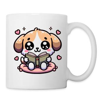 Hund lesen Lesen Rover Strampler - Tasse - Weiß - Rechts