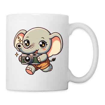 Elefantenfotografie Kleiner Shutterbug Elefant - Tasse - Weiß - Rechts