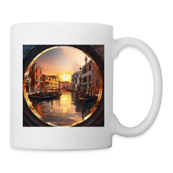 Venise, or, coucher de soleil, reflet - Mug blanc - blanc - Droite