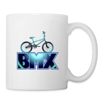 BMX Rad blau - Tasse - Weiß - Rechts
