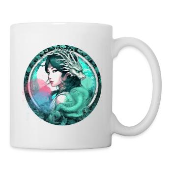 Anime,Femme,Dragon,Asiatique,Graffiti,Manga - Mug blanc - blanc - Droite