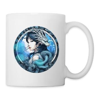 anime,frau,drache,asiatin,graffiti,manga - Tasse - Weiß - Rechts