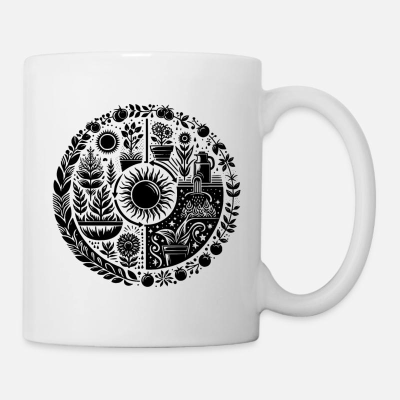 Permakultur Kreislauf - Tasse - Weiß