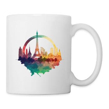 Paris Skyline Eiffel Tower France City Circle - Mug - white - Right