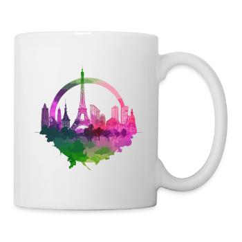 Paris Skyline Eiffel Tower France City Circle - Mug - white - Right
