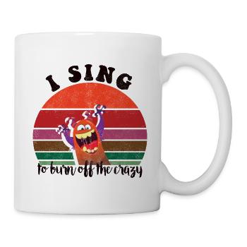 sing burn off crazy retro sunset dark copy - Mug - white - Right