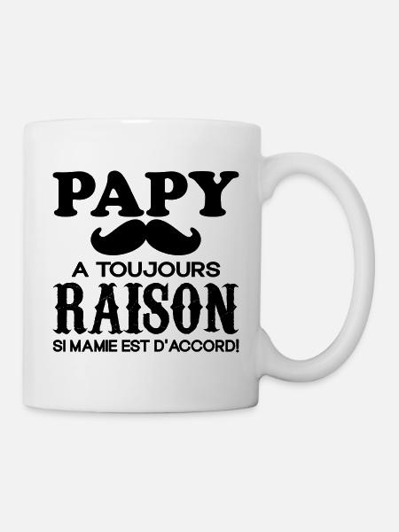 Papy Cadeau Humour Papou Humour - Mug blanc - blanc