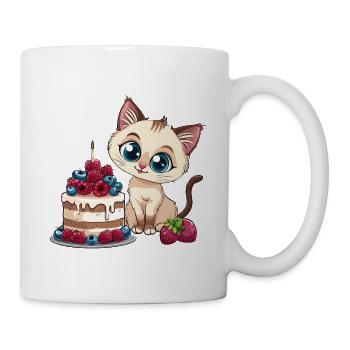 Tarte au chat Gâteau Bec sucré Grignotage Cuisson Sucré - Mug blanc - blanc - Droite