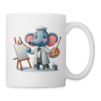 Cute Elephant Artist - Tasse - Weiß - Rechts
