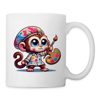 Artiste de singe mignon - Mug blanc - blanc - Droite