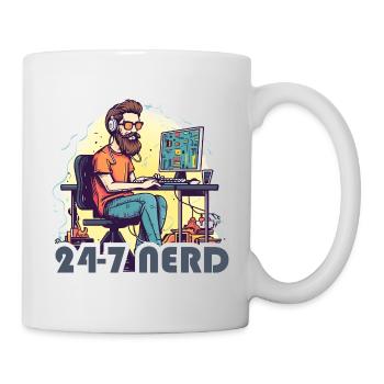 24h/24 et 7j/7 pour les programmeurs et les joueurs - Mug blanc - blanc - Droite