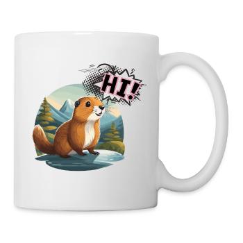 Murmeltier grüßt täglich Hi Groundhog Day - Tasse - Weiß - Rechts