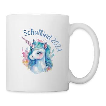 Schulkind 2024 Einhorn Einschulung Schule Schüler - Tasse - Weiß - Rechts