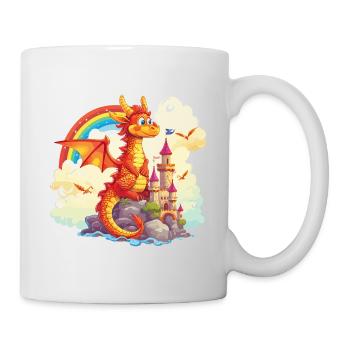 Dragon Château Arc-en-ciel Mignon Mignon Enfantin - Mug blanc - blanc - Droite