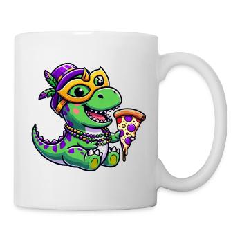 Mardi Gras T-Rex, Dinosaur Carnival, Colorful - Mug - white - Right