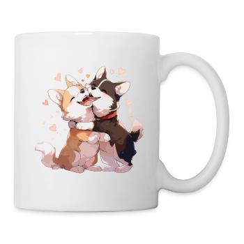 Chiens Amour Câlin Câlin Coeur Mignon Mignon - Mug blanc - blanc - Droite