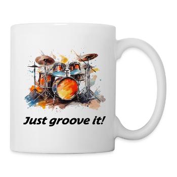 Batterie « Just groove it » Batterie Batterie - Mug blanc - blanc - Droite