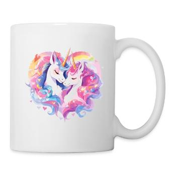 Unicorn Heart Love Cuddle Hug Cute Cute - Mug - white - Right