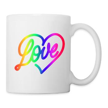 Love LOVE love Heart Rainbow - Mug - white - Right