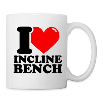 I Love Incline Bench – Fitness Weightlifting Fun - Mug - white - Right