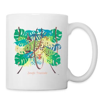 Tropischer Dschungel, aber wo ist der Panther? - Tasse - Weiß - Rechts