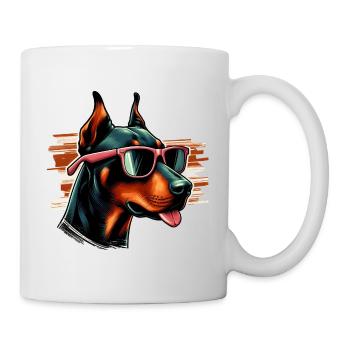 Dobermann Pinscher Das Modell - Tasse - Weiß - Rechts