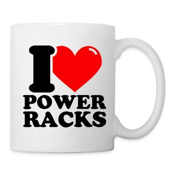 Ich liebe Power Racks - Fitness Gewichtheben lusti - Tasse - Weiß - Rechts