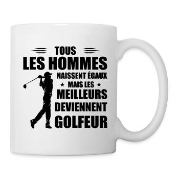 Ebenso bessere Männer werden Golfer - Tasse - Weiß - Rechts