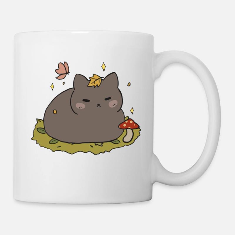 Herbst-Katze - Tasse - Weiß