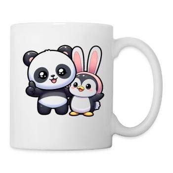 Panda und Pinguin - Tasse - Weiß - Rechts