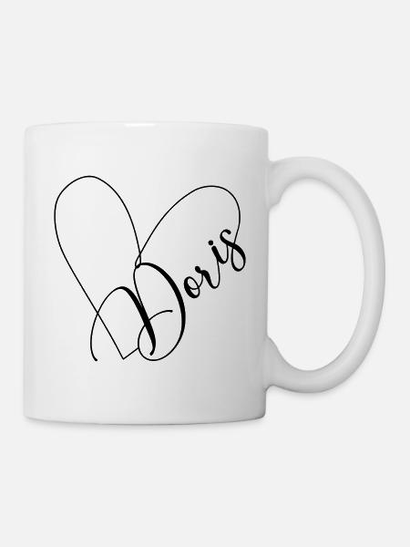 Doris Name Herzlinie - Tasse - Weiß