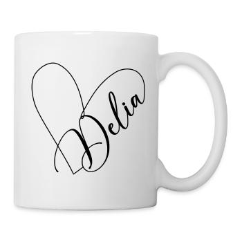 Delia Name Herzlinie - Tasse - Weiß - Rechts