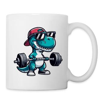 T-Rex Workout Dino Strength Training - Mug - white - Right