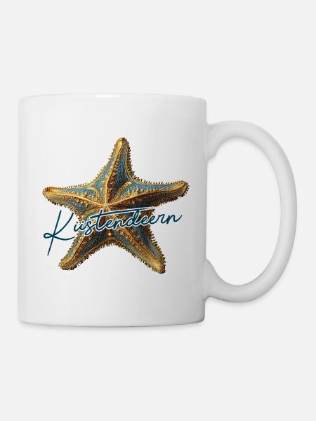 Küstendeern barocker Seestern - Tasse - Weiß