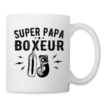 Super Papa Boxeur Père Papa Boxe - Cadeau Boxeur - Mug blanc - blanc - Droite