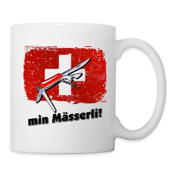 min Mässerli - mein Taschenmesser - Swiss, Schweiz - Tasse - Weiß - Rechts