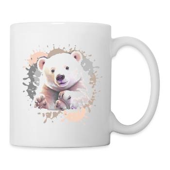 Ours polaire, ours, bébé ours polaire, beige - Mug blanc - blanc - Droite