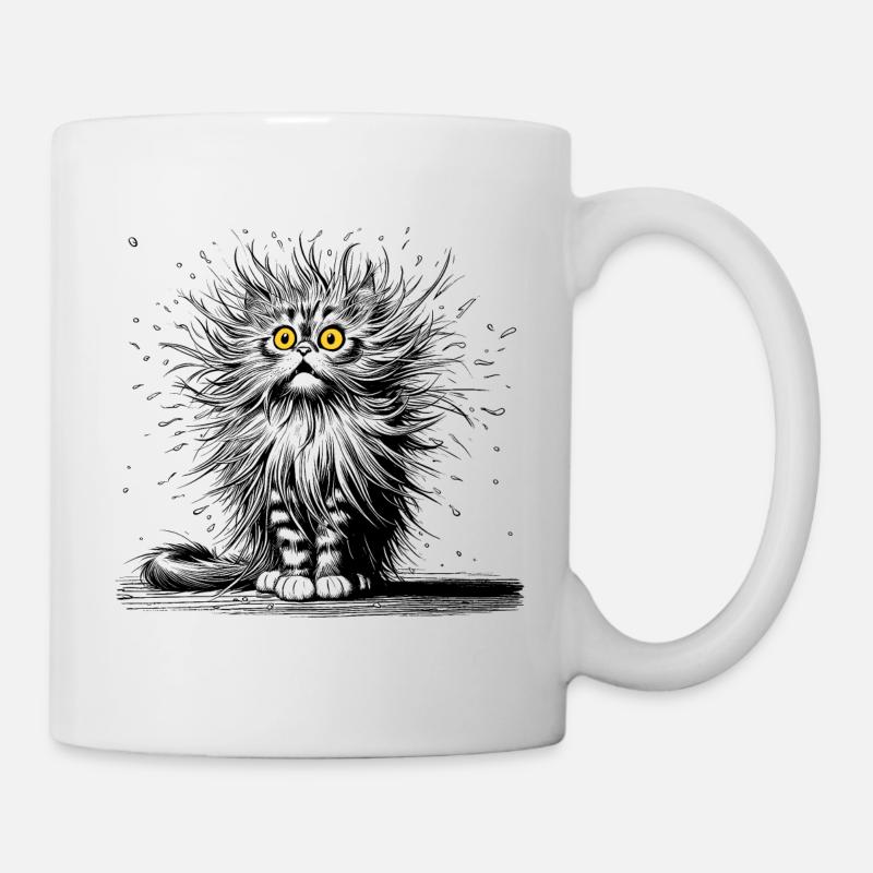 lustige Katze - Tasse - Weiß