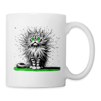Katze, Comic, witzig, lustig - Tasse - Weiß - Rechts