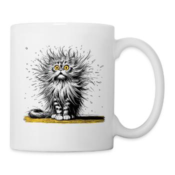 funny cat, laughing, laughing - Mug - white - Right