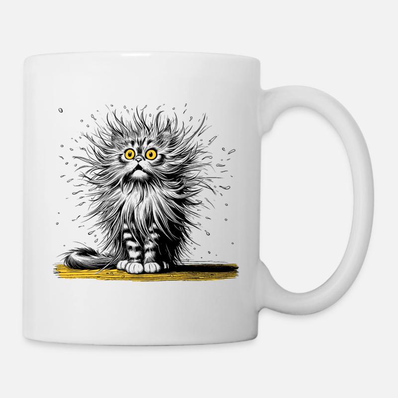 funny cat, laughing, laughing - Mug - white