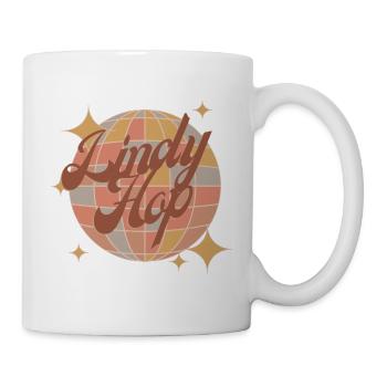Lindy hop dance retro design in brown red with disco - Mug - white - Right