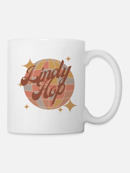 Lindy hop Tanz Retro Design in braun rot mit Disko - Tasse - Weiß
