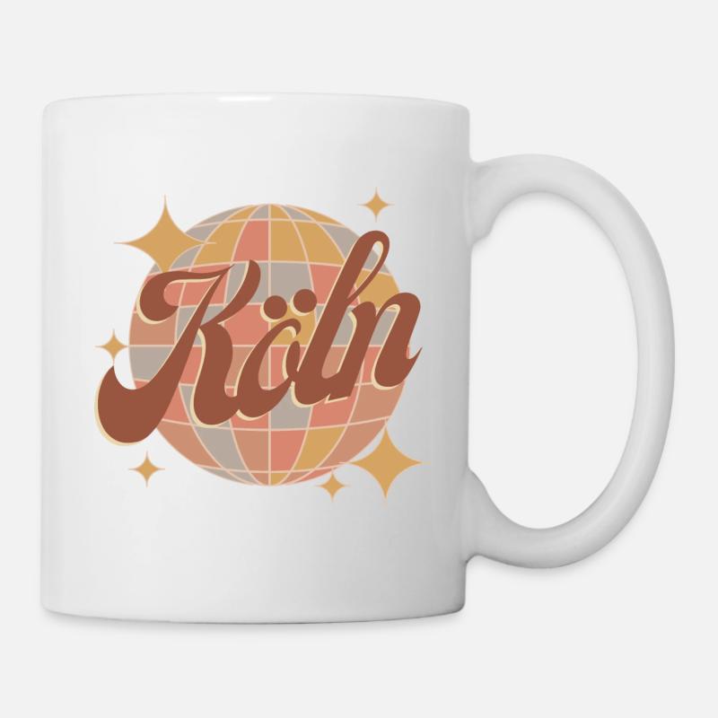 Ville de CologneBoule disco rétro au design vintage - Mug blanc - blanc