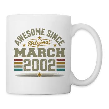 März 2002 Geburtstag Vintage Geschenkidee 2002 - Tasse - Weiß - Rechts