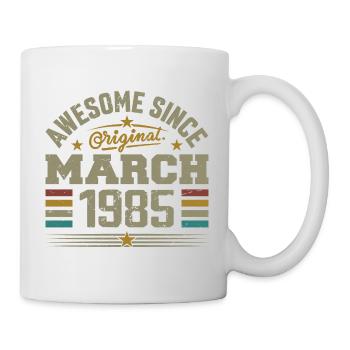 März 1985 Geburtstag Jahrgang 1985 Geschenkidee - Tasse - Weiß - Rechts