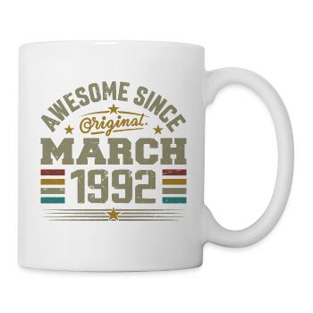 März 1992 Geburtstag Vintage Geschenkidee 1992 - Tasse - Weiß - Rechts