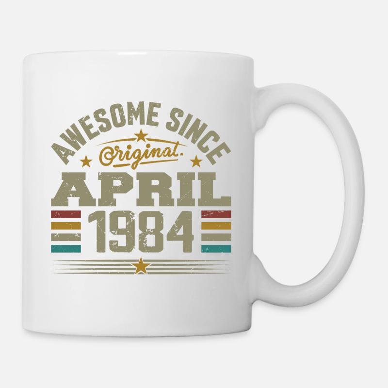 Avril 1984 Anniversaire Idée Cadeau Vintage 1984 - Mug blanc - blanc