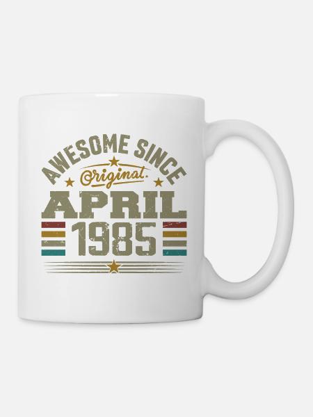 Avril 1985 Anniversaire Idée Cadeau Vintage 1985 - Mug blanc - blanc