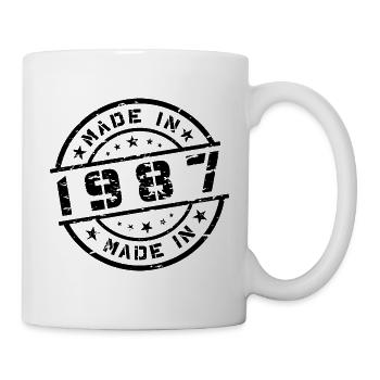 Geburtsjahr Geburtstag Born In - Made in 1987 - Tasse - Weiß - Rechts